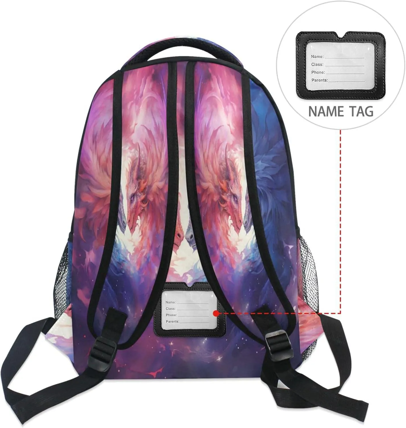 Backpack School Bookbag Travel Bag Two Dragon for Girls Boys Teen