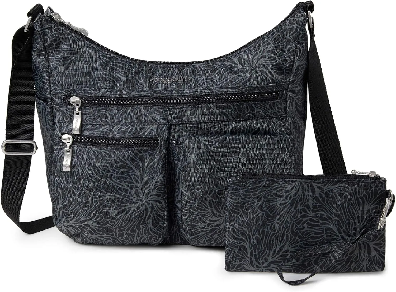 Baggallini Everywhere Bagg Crossbody Women 11x9 Lightweight Nylon Hobo Water-Resistant Travel Bag W/RFID
