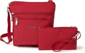 Baggallini Pocket Crossbody Bags for Women 8x8 Small Lightweight Durable Nylon Water-resistant Travel Purse W/Rfid Wristlet
