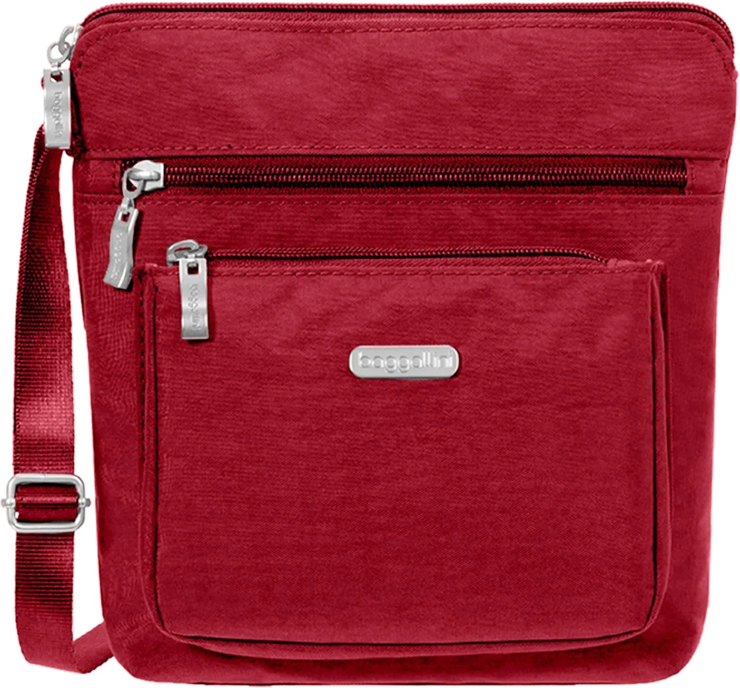Baggallini Pocket Crossbody Bags for Women 8x8 Small Lightweight Durable Nylon Water-resistant Travel Purse W/Rfid Wristlet
