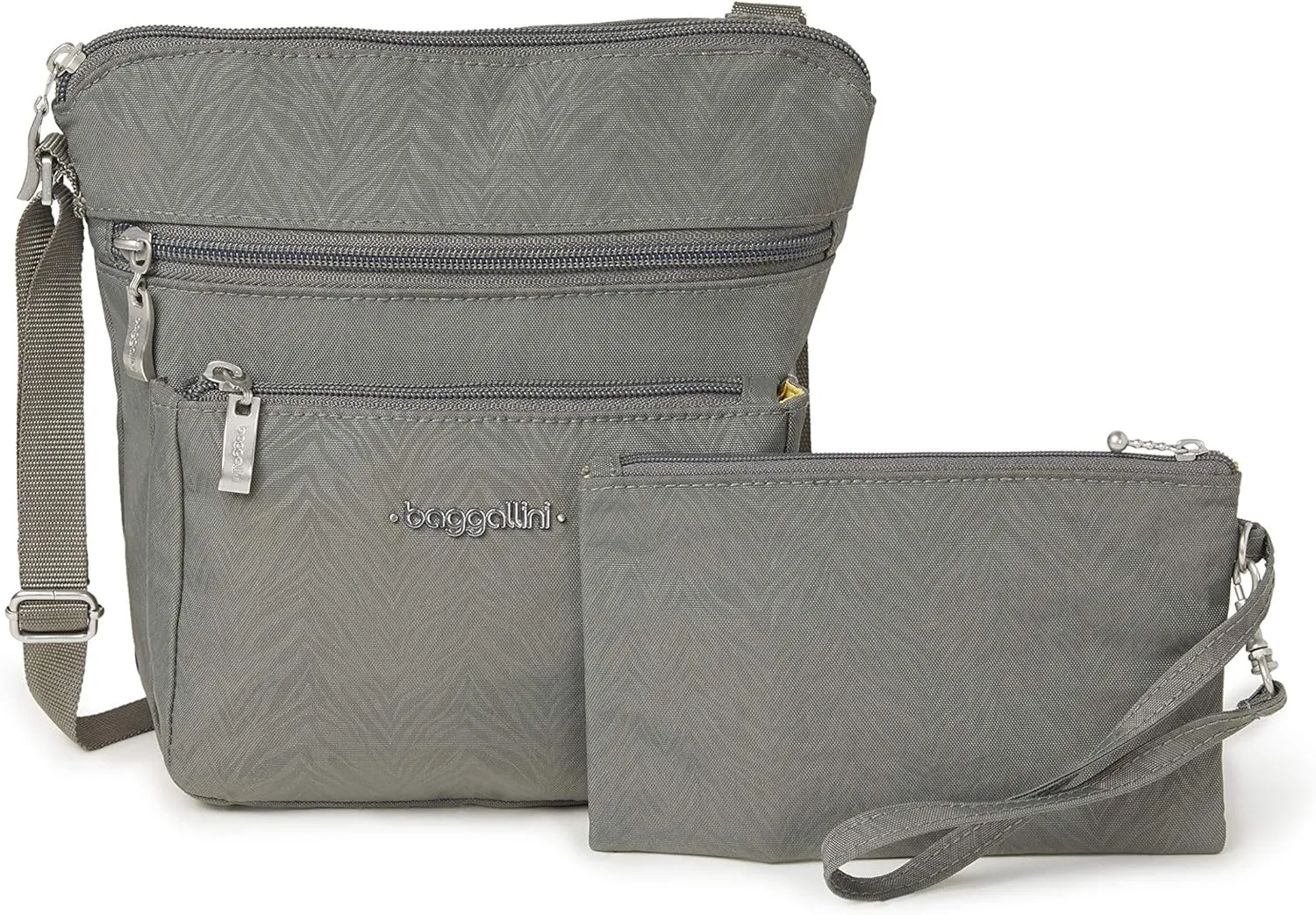 Baggallini Pocket Crossbody Bags for Women 8x8 Small Lightweight Durable Nylon Water-resistant Travel Purse W/Rfid Wristlet