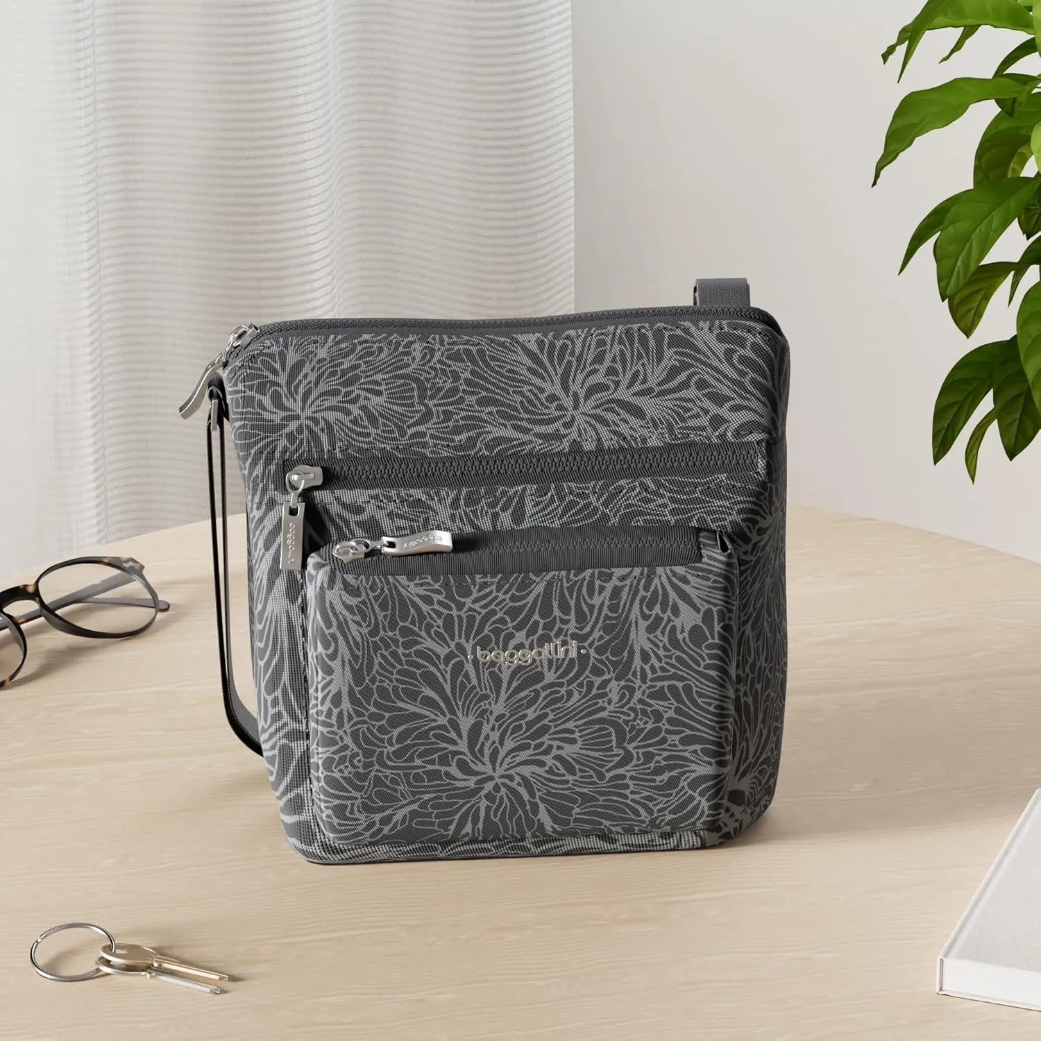 Baggallini Pocket Crossbody Bags for Women 8x8 Small Lightweight Durable Nylon Water-resistant Travel Purse W/Rfid Wristlet