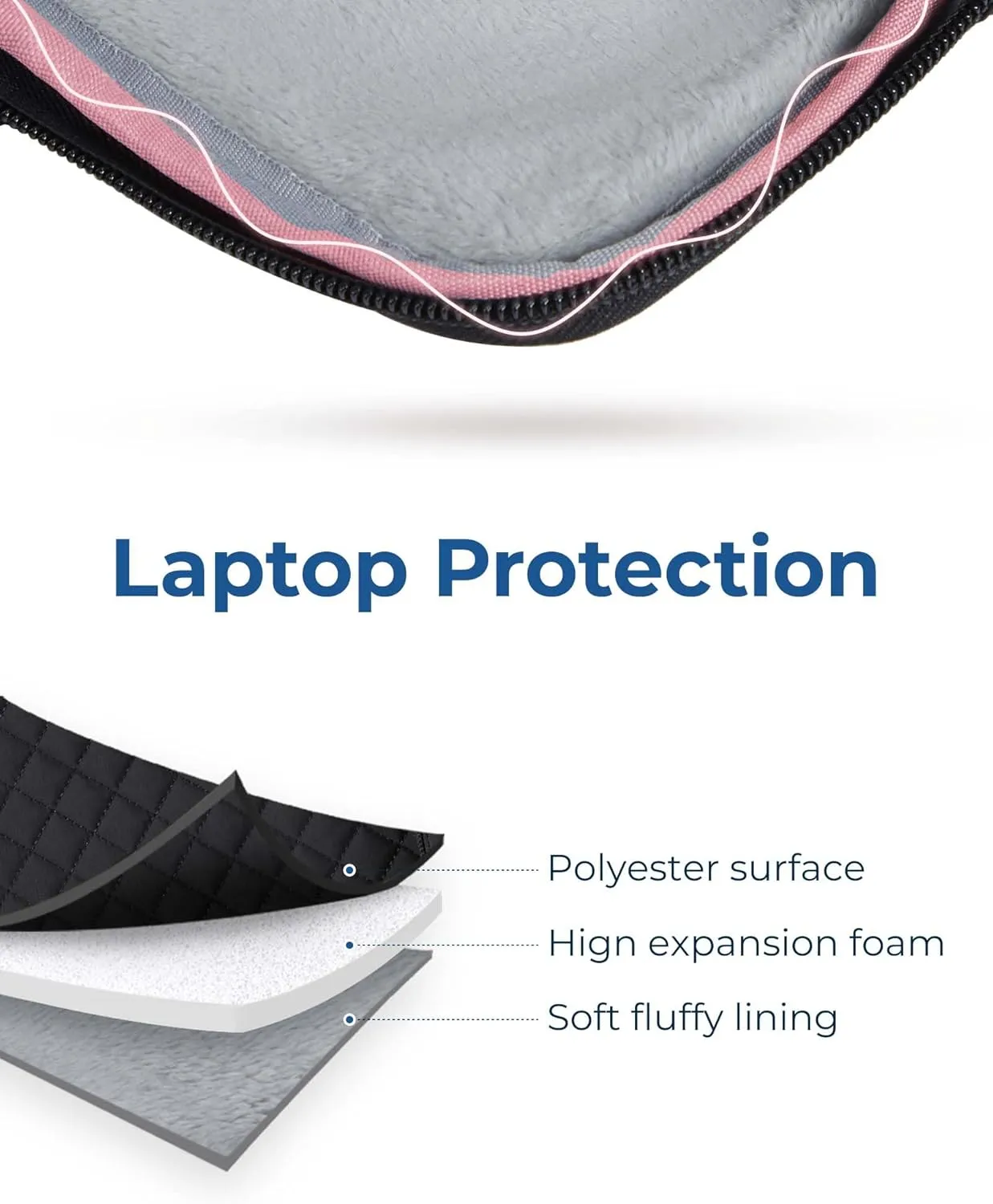 BAGSMART 13-14 inch Laptop Case, Puffy Padded Laptop Sleeve Bag for Women, Portable MacBook Air 13 inch Case Sleeve, Black