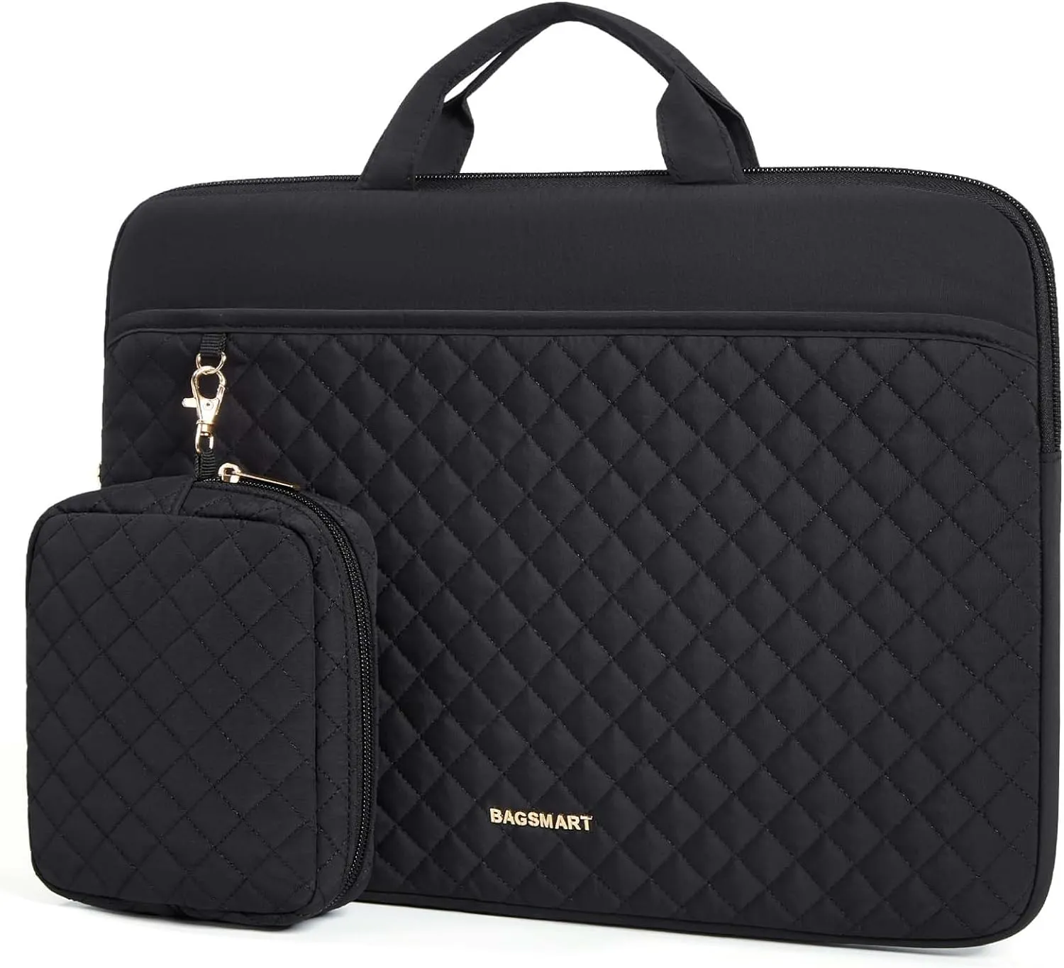 BAGSMART 13-14 inch Laptop Case, Puffy Padded Laptop Sleeve Bag for Women, Portable MacBook Air 13 inch Case Sleeve, Black