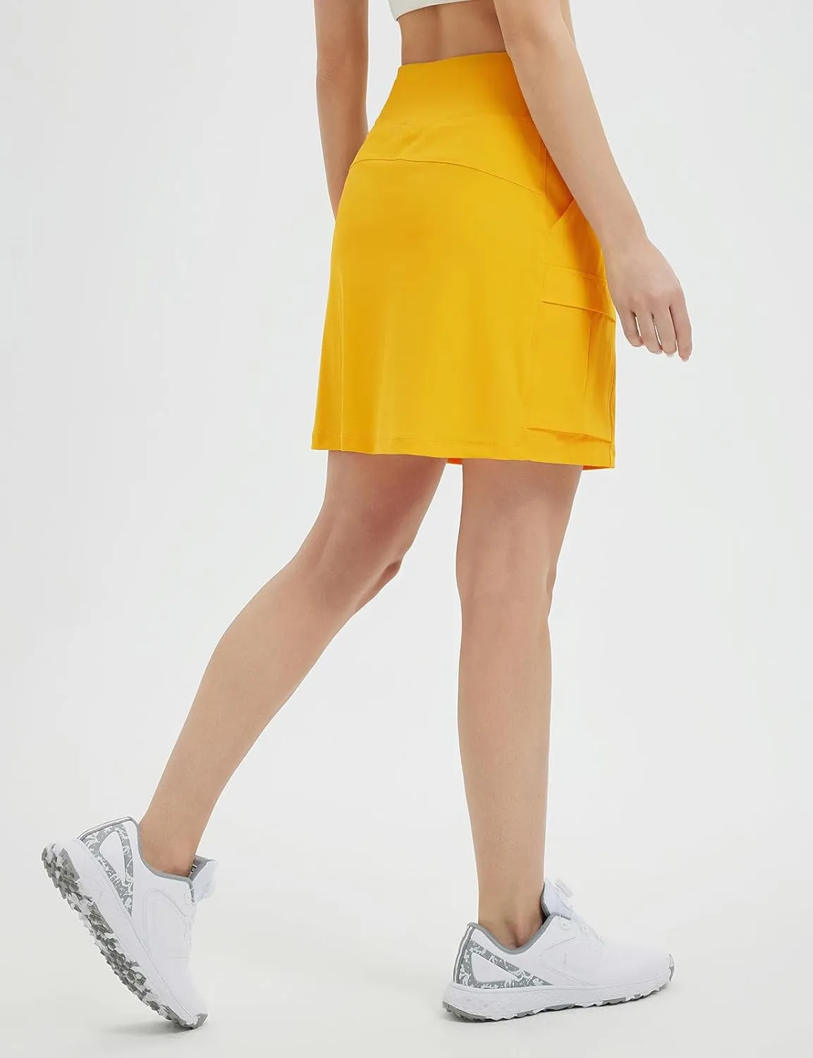 baleaf Women's 16" Hiking Cargo Skort Skirt High Waisted with Pockets Golf Workout UPF 50  Sun Protection Quick Dry