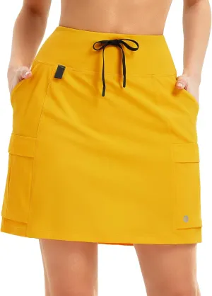 baleaf Women's 16" Hiking Cargo Skort Skirt High Waisted with Pockets Golf Workout UPF 50  Sun Protection Quick Dry