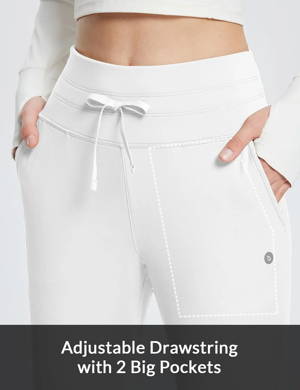 baleaf Women's Fleece Lined Pants Water-Resistant Sweatpants Winter Thermal Ski Hiking Running Joggers