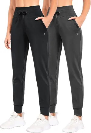 baleaf Women's Fleece Lined Pants Water-Resistant Sweatpants Winter Thermal Ski Hiking Running Joggers