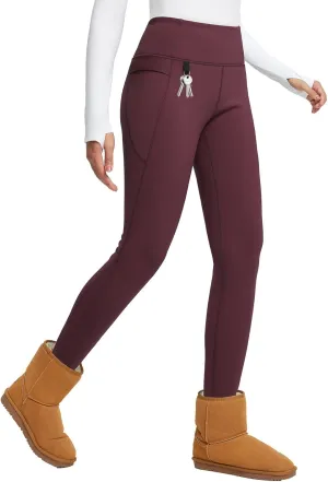 baleaf Women's Thick Fleece Lined Winter Leggings Thermal Warm Pants Water Resistant Hiking High Waisted