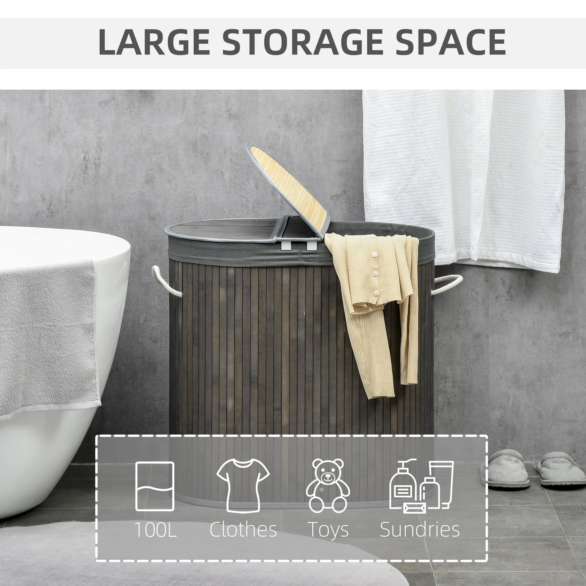 Bamboo Laundry Basket With Lid