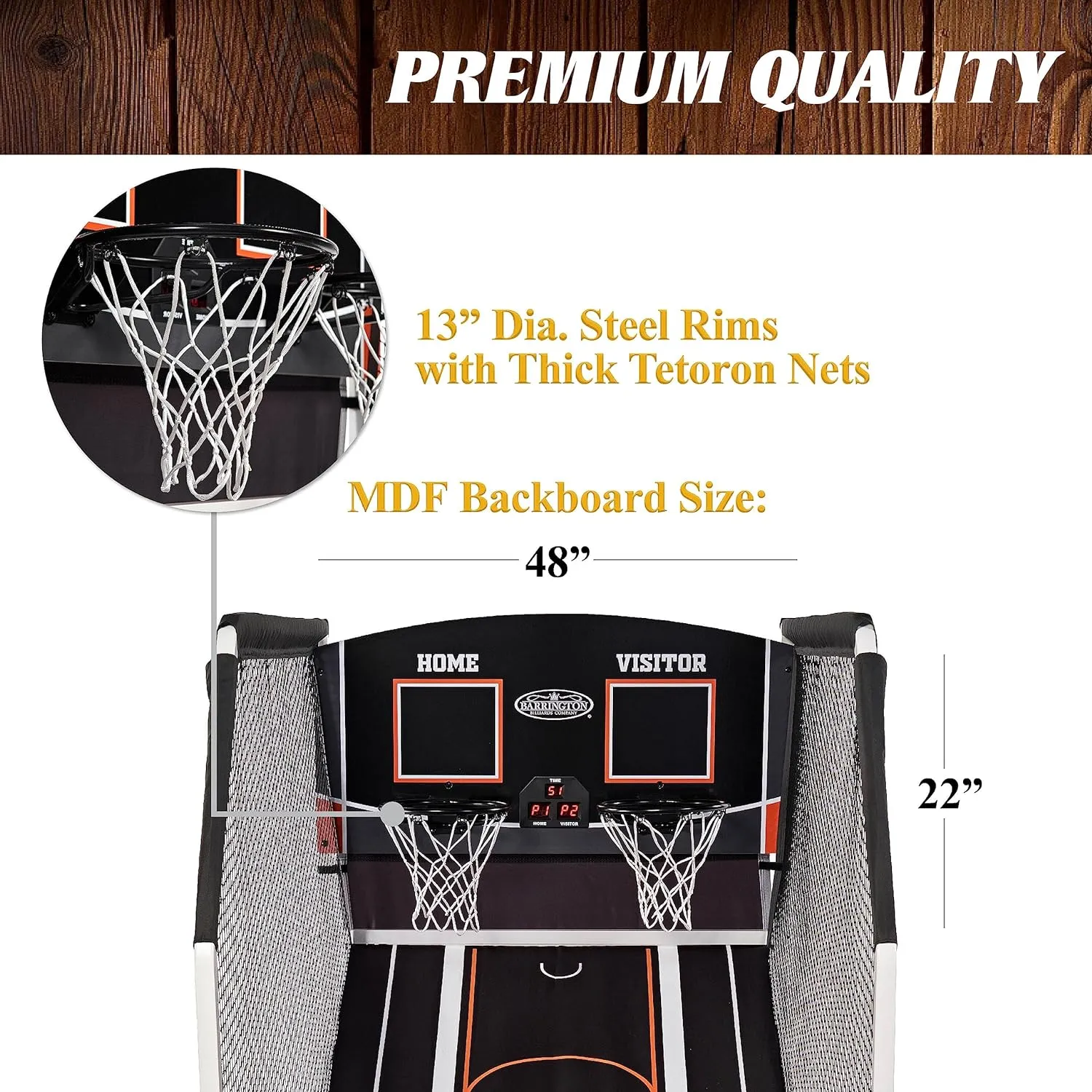 Barrington Urban Arcade Basketball Game Indoor Dual Shot, 6 Balls Included, Pop Off with The Perfect Indoor Electronic Basketball Game