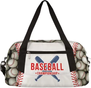 Baseball Stitches Kids Duffel Bag for Girls Boys Teens, Baseball Design Dance Bag Overnight Small Duffel Bag Carry On Weekend Sports Gym Travel Bag for School Practice Gymnastics Ballet