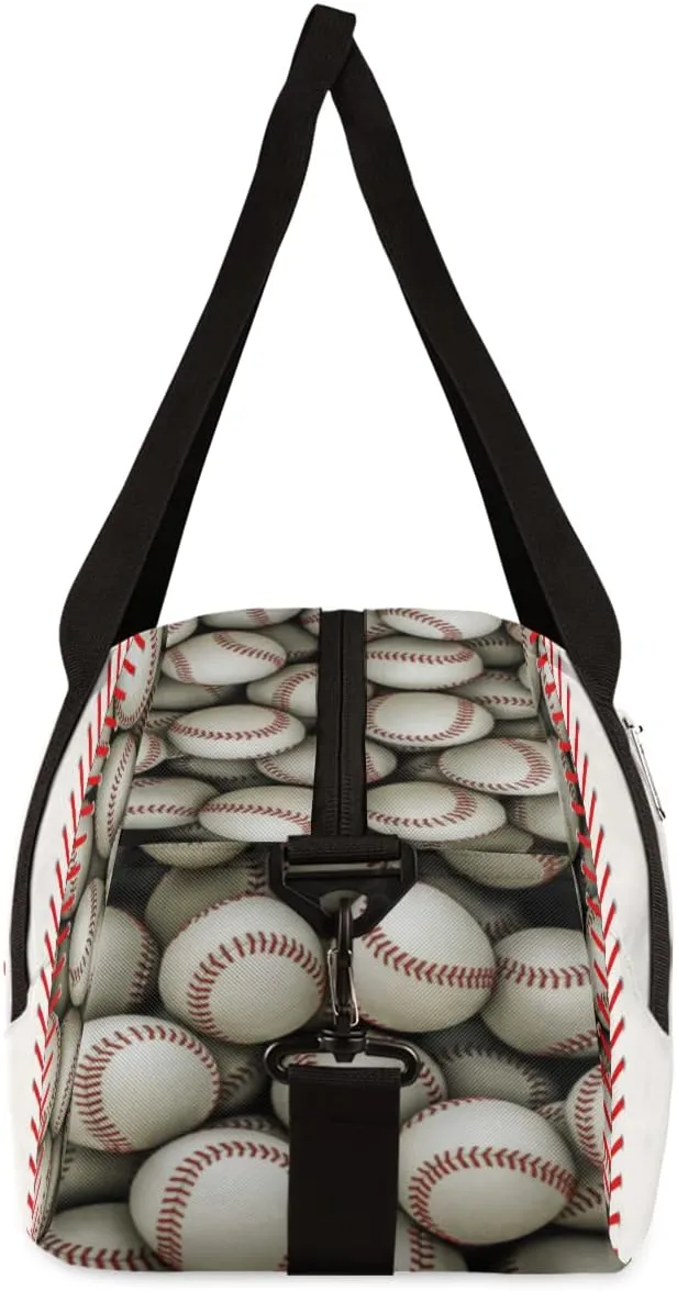 Baseball Stitches Kids Duffel Bag for Girls Boys Teens, Baseball Design Dance Bag Overnight Small Duffel Bag Carry On Weekend Sports Gym Travel Bag for School Practice Gymnastics Ballet