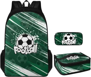 Basketball 3 Piece Backpack Set for Boys 3rd Grade Waterproof and Oil Proof Meal Bag Lunch Box 17 inch Portable School Bag for Middle School Junior Middle School