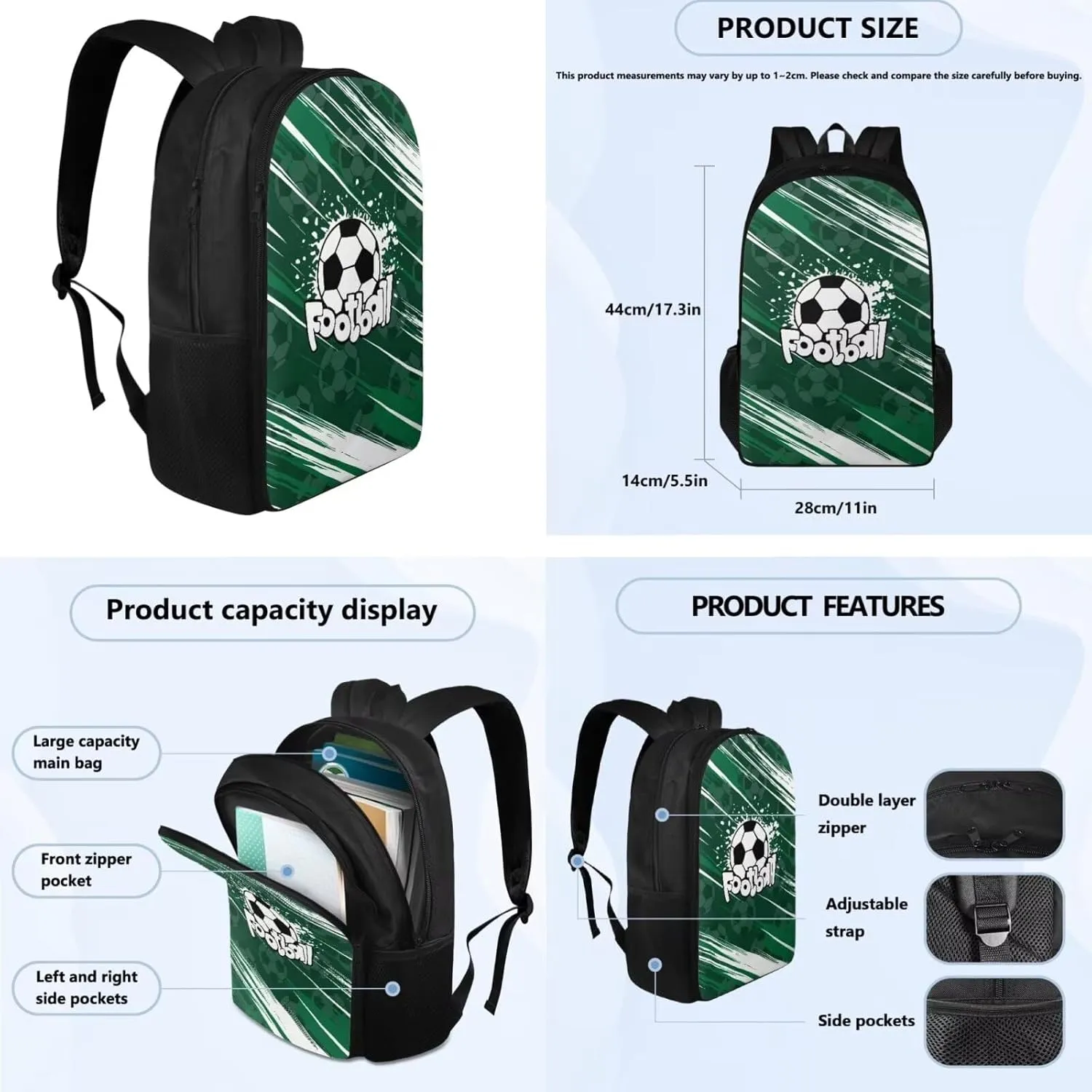 Basketball 3 Piece Backpack Set for Boys 3rd Grade Waterproof and Oil Proof Meal Bag Lunch Box 17 inch Portable School Bag for Middle School Junior Middle School