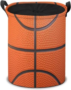 Basketball Ball Laundry Hamper Basket, Orange Basketball Ball Collapsible Portable Laundry Bag, Storage Bins Baskets, Baby Laundry Basket,Toys Storage Basket, Gifts Basket, Bedroom Home Decor