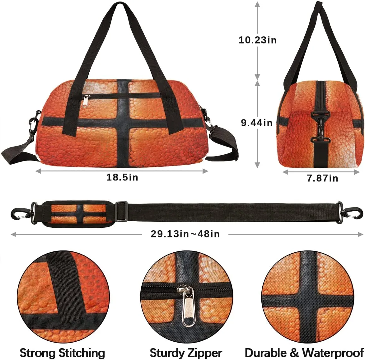 Basketball Design Kids Duffel Bag for Girls Boys Teens, Sport Dance Bag Overnight Small Duffel Bag Carry On Weekend Sports Gym Travel Bag for School Practice Gymnastics Ballet