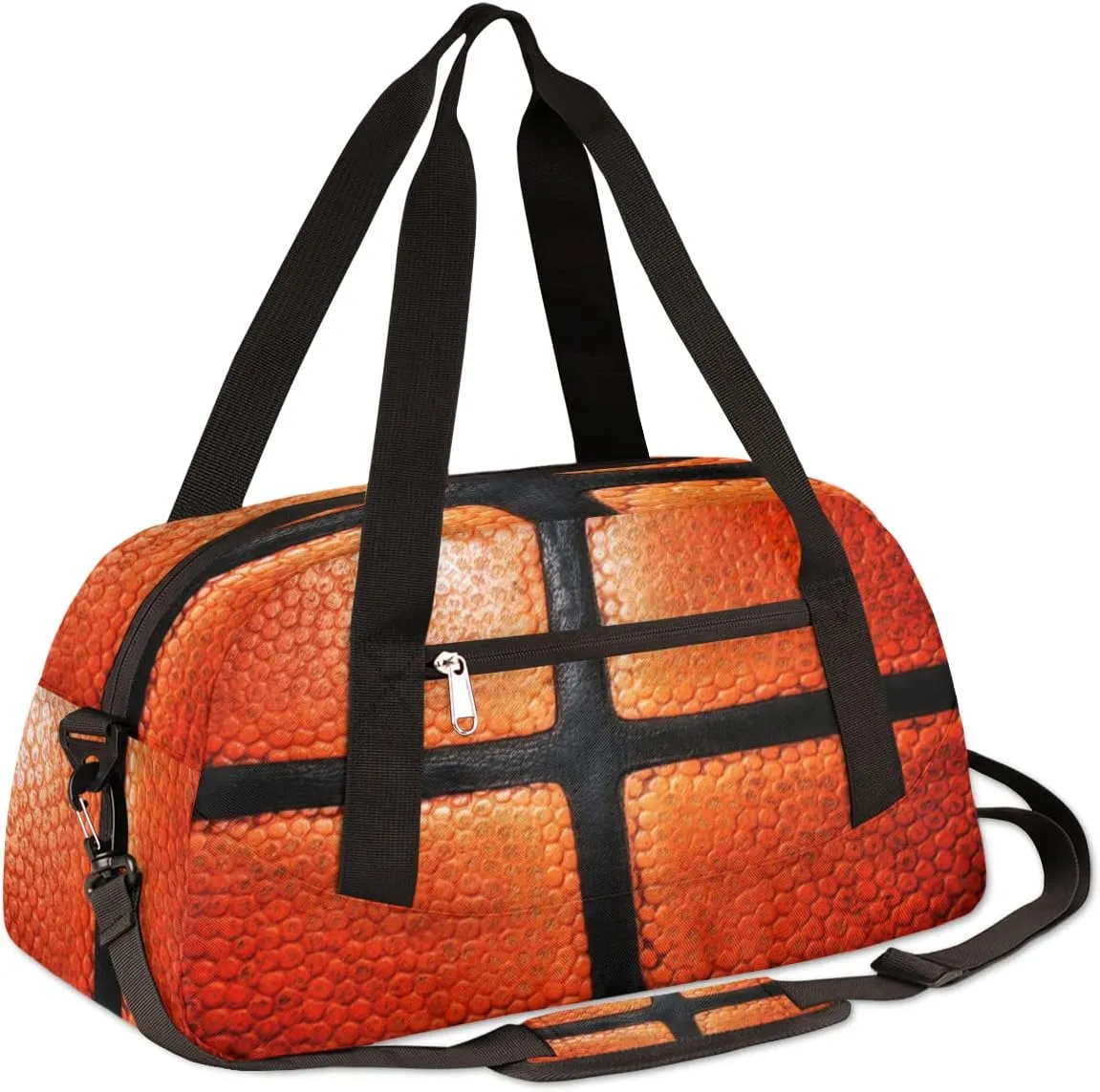 Basketball Design Kids Duffel Bag for Girls Boys Teens, Sport Dance Bag Overnight Small Duffel Bag Carry On Weekend Sports Gym Travel Bag for School Practice Gymnastics Ballet