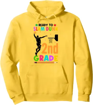 Basketball Slam Dunk Last Day of School Second Grade Pullover Hoodie