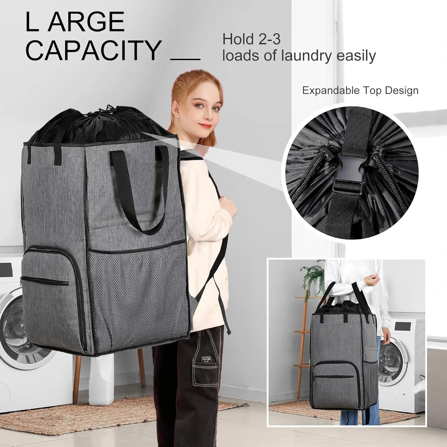 BeeGreen Laundry Backpack Bag Extra Large Heavy Duty