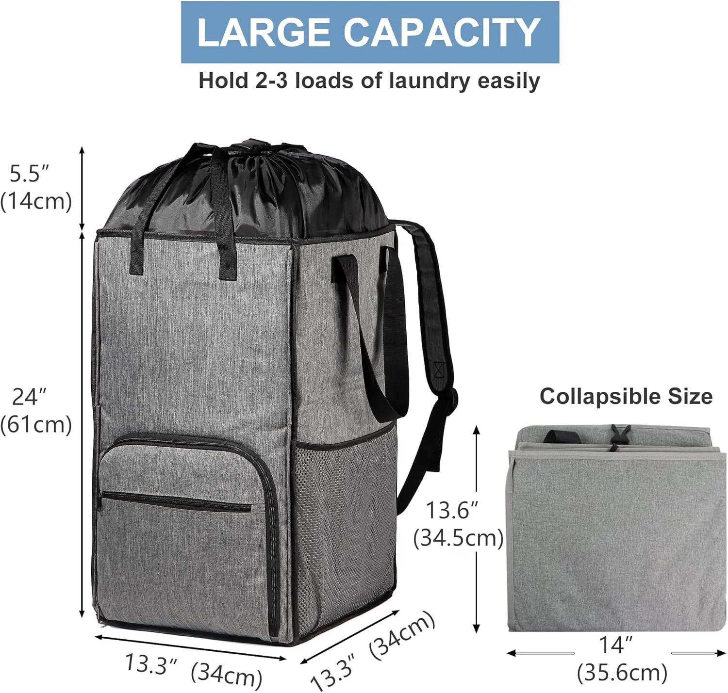 BeeGreen Laundry Backpack Bag Extra Large Heavy Duty