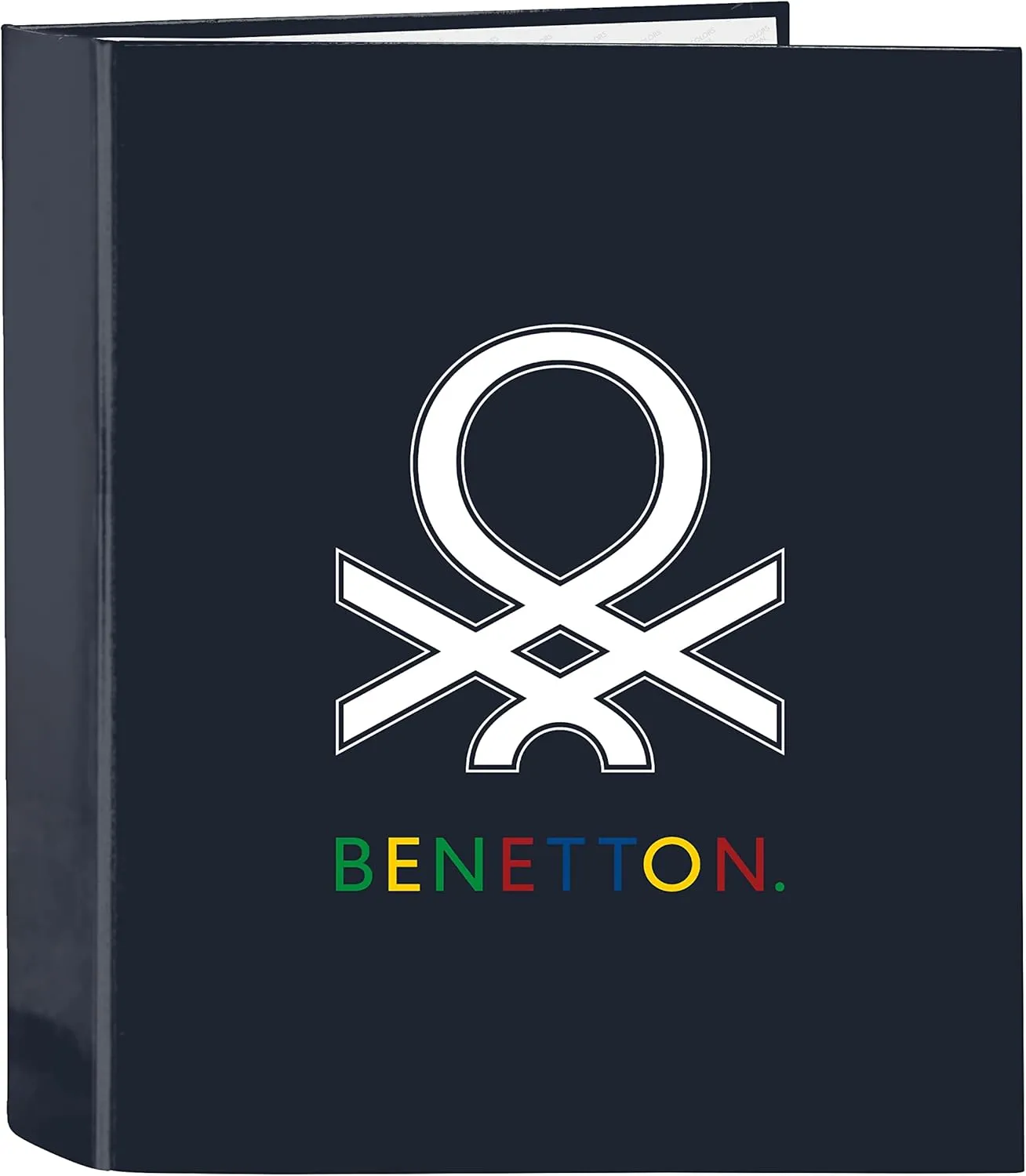 Benetton Sixties – Folio Binder, 4 Rings, Ideal for Children of Different Ages, Comfortable and Versatile, Quality and Strength, 27 x 6 x 33 cm, Navy Blue