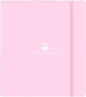 BENETTON UNIQUE 35mm 4 Ring Binder with Replacement with 100 A4 Sheets, Ideal for Children of Different Ages Comfortable and Versatile, Quality and Resilience, 27 x 4 x, Turquoise/Light Pink, M,