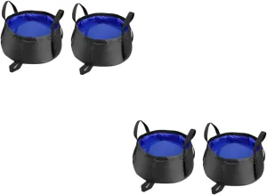 BESPORTBLE 2sets Portable Camping Sink 8.5l Collapsible Wash Basin Water Container Bubble Bag for Outdoor 2pcs*2