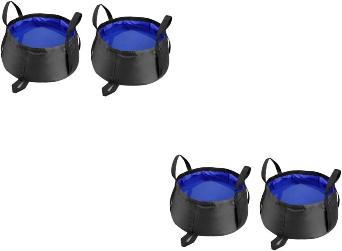 BESPORTBLE 2sets Portable Camping Sink 8.5l Collapsible Wash Basin Water Container Bubble Bag for Outdoor 2pcs*2