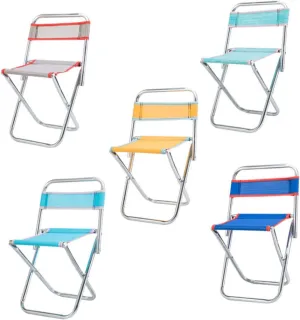BESPORTBLE Portable Fishing Chair Collapsible Camping Stool for Outdoor Lightweight Mesh Folding Seat Carry Bag Random Color