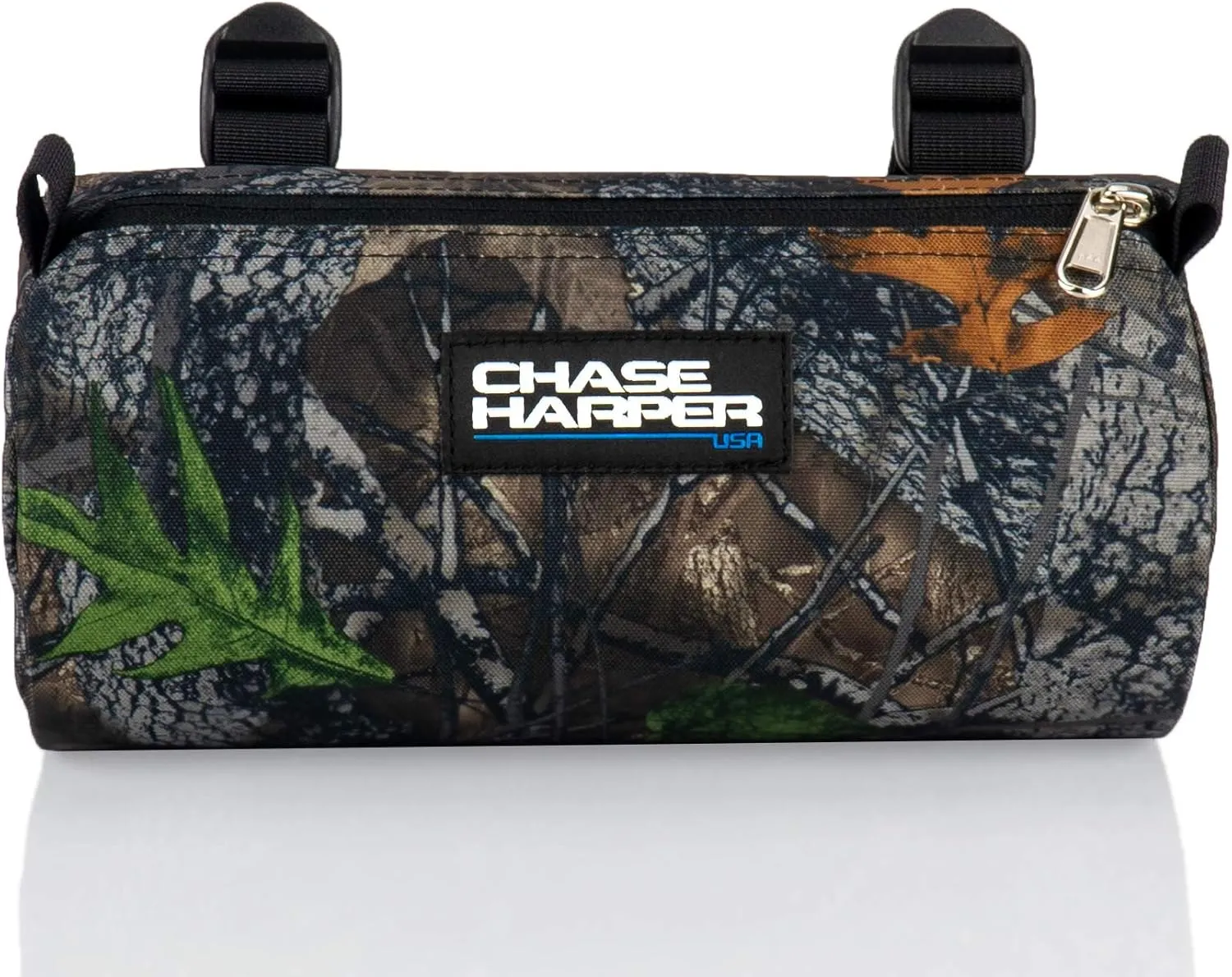 Bicycle Barrel Bag - Water-Resistant, Tear-Resistant, Industrial Grade Ballistic Nylon with Universal Mounting System - Backwoods Camo