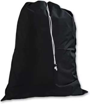 Black Travel Laundry Bag, Drawstring, Lock Closure