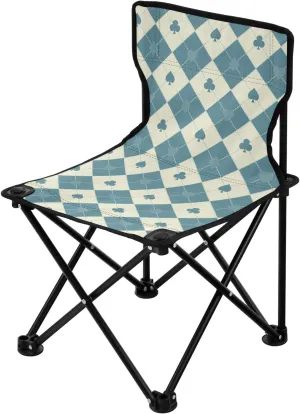 Blue Beige Poker Collapsible Camping Chairs for Adults Ultra Lightweight Lawn Chairs for Adults Heavy Duty Includes Carry Bag