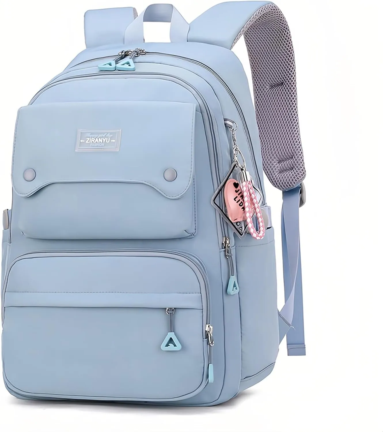 Blue Girls School Backpack,Kids Backpack for Teen Girls Elementary Middle School Bookbag Multi-pocket Fashion Daypack