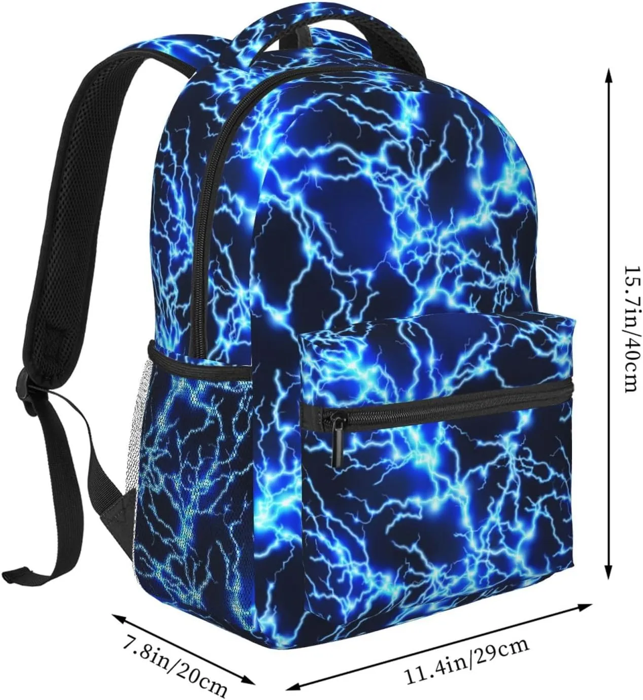 Blue Lightning Boys Backpack Elementary Middle School Backpack Bookbag for Girls Boys Kids Teen Back to School Book Bag Gifts for 2nd 3rd 4th 5th 6th Grade Students