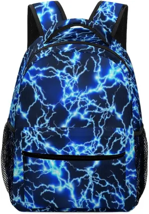 Blue Lightning Boys Backpack Elementary Middle School Backpack Bookbag for Girls Boys Kids Teen Back to School Book Bag Gifts for 2nd 3rd 4th 5th 6th Grade Students