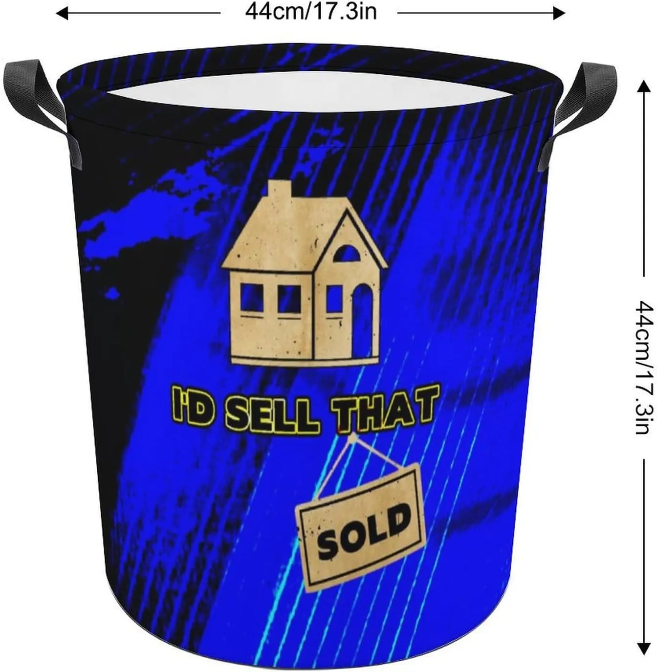 Blue Texture Real Estate Agent Large Laundry Basket Laundry Hamper Bag Washing Bin Collapsible with Handles Travel Bathroom