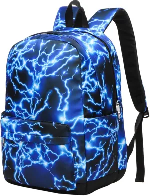 BLUEFAIRY School Backpack for Boys Teenagers Kids Middle School Bags Book Bag for Child Bookbag for Teens youth Padded Straps Lightweight Mochilas Escolares para Niños Lightning Blue