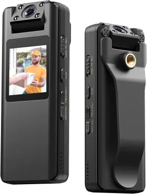 BOBLOV A22 64GB Body Camera, 1080P HD BodyCam with OLED Screen to Playback, 180° Rotatable Lens, Portable Body Camera with Audio, Support 4 Hours Recording for Office Meeting/Walking Pets