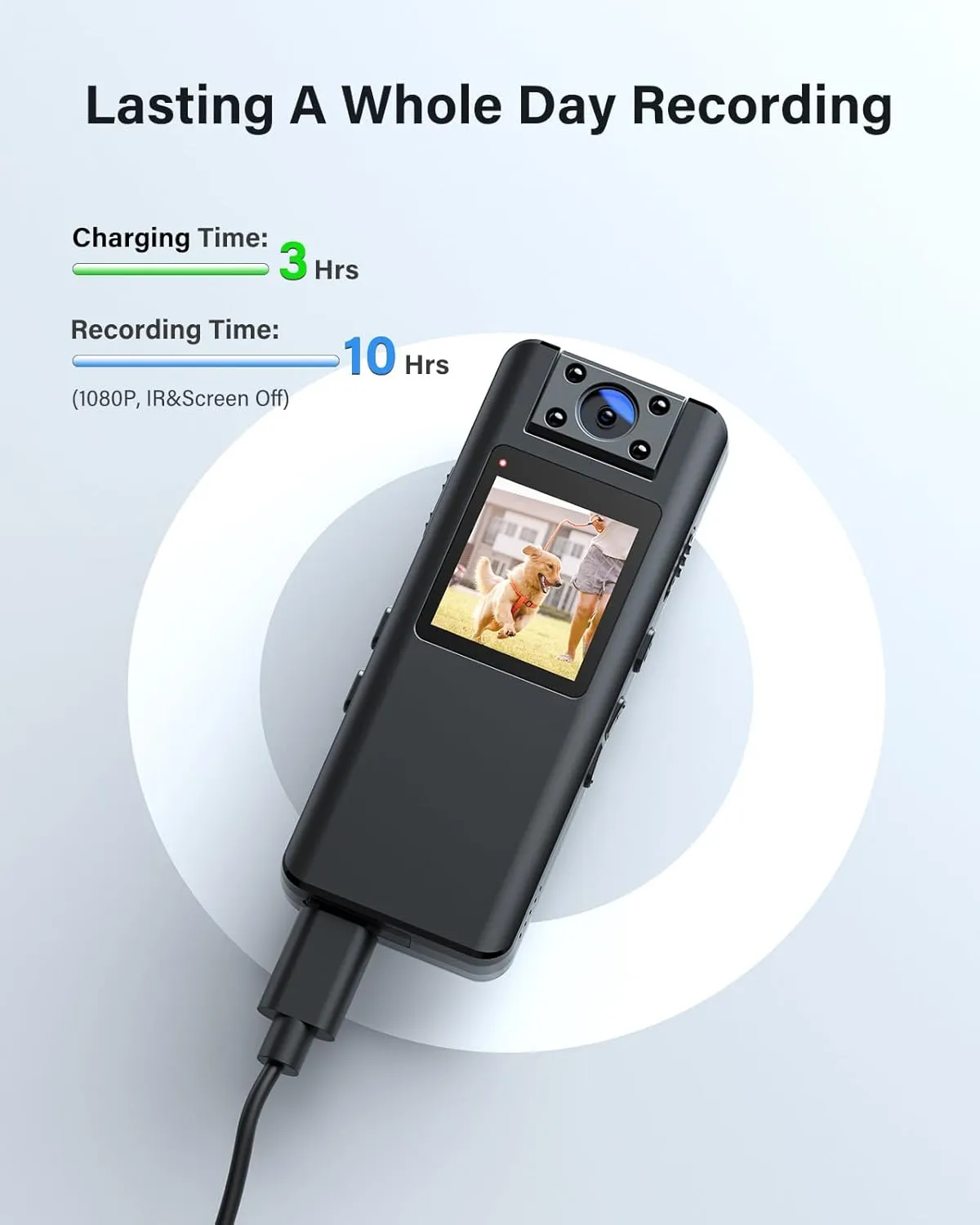 BOBLOV A22 64GB Body Camera, 1080P HD BodyCam with OLED Screen to Playback, 180° Rotatable Lens, Portable Body Camera with Audio, Support 4 Hours Recording for Office Meeting/Walking Pets