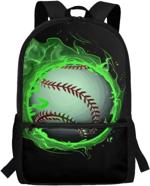 Boys Baseball Backpack for School 8-12 Kids School Bag Travel Laptop Bags for Middle High School Water Resistant Schoolbag Back to School Supplies for Kid Teen 17 Inch School Bookbag