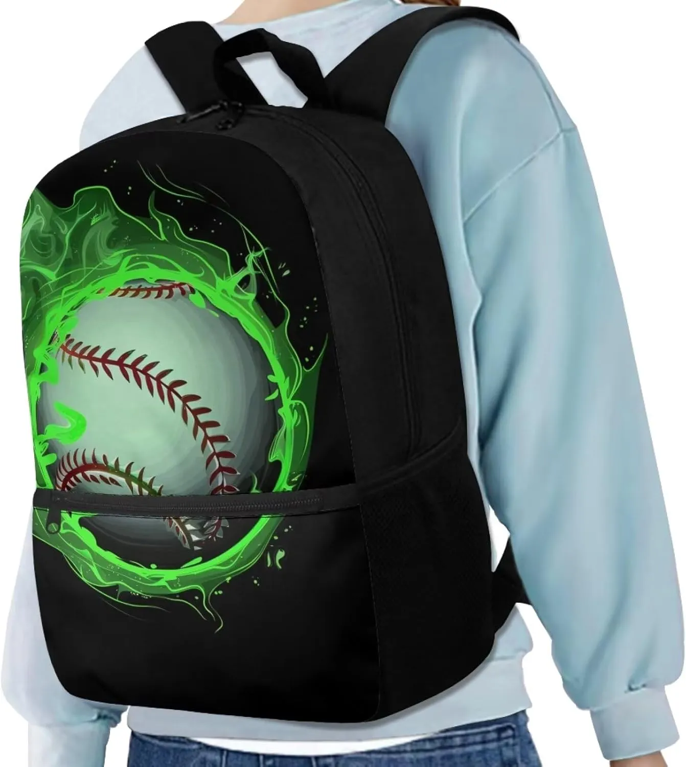 Boys Baseball Backpack for School 8-12 Kids School Bag Travel Laptop Bags for Middle High School Water Resistant Schoolbag Back to School Supplies for Kid Teen 17 Inch School Bookbag