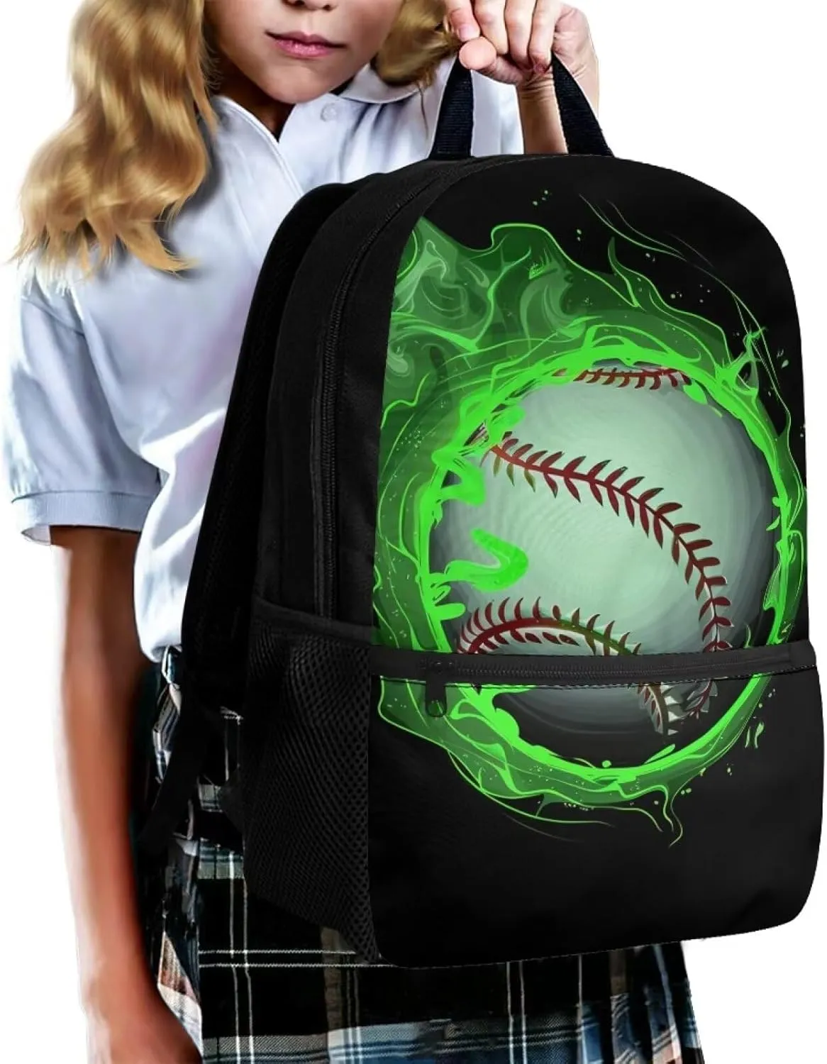 Boys Baseball Backpack for School 8-12 Kids School Bag Travel Laptop Bags for Middle High School Water Resistant Schoolbag Back to School Supplies for Kid Teen 17 Inch School Bookbag