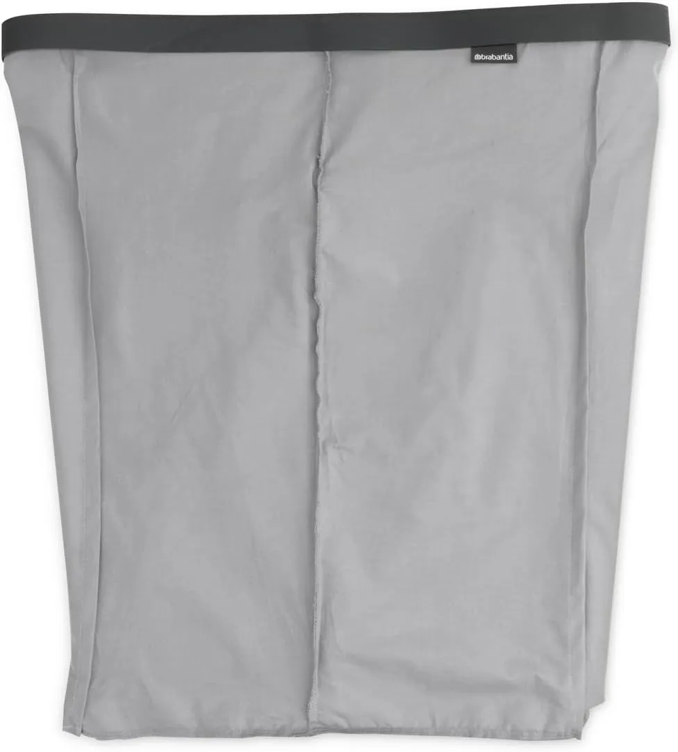 Brabantia - Bo Laundry Hamper Bag 2 x 12 Gal - Replacement Bag for Bo Laundry Hamper - Dual Compartments for Easy Sorting - Portable & Hygienic - Cotton Bag with Velcro Closing - Gray