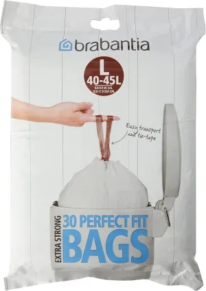 Brabantia Waste Bags Dispenser Pack L, 30 Pcs, 40-45 Litre, White