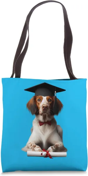 Brittany Dog Gratuation Cap Training School Graduate Owner Tote Bag