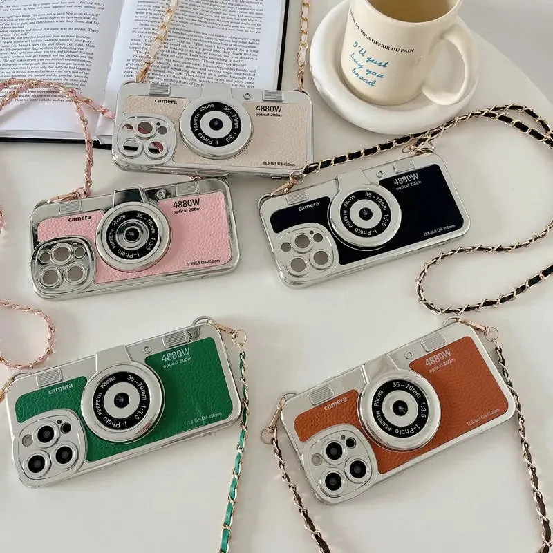 Brown Retro Camera Crossbody Phonecase