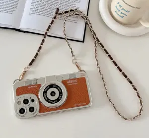 Brown Retro Camera Crossbody Phonecase