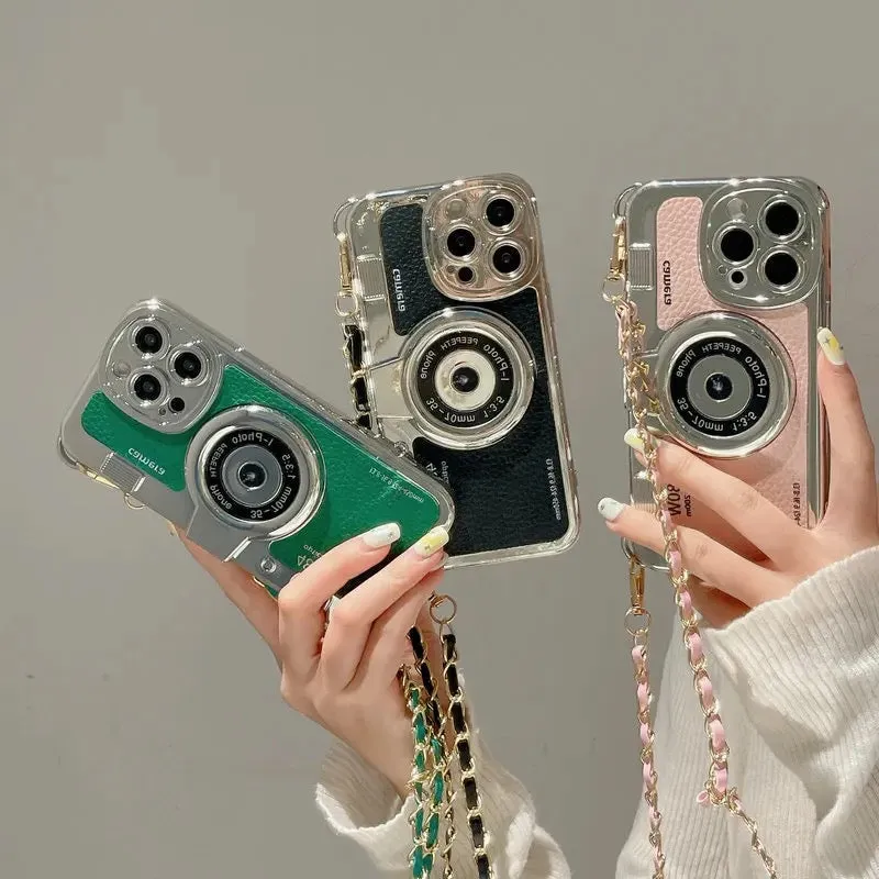 Brown Retro Camera Crossbody Phonecase