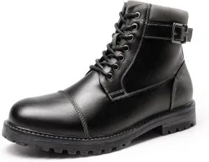 Bruno Marc Men's Motorcycle Combat Oxford Boot Fur Lining Warm Zipper Boots